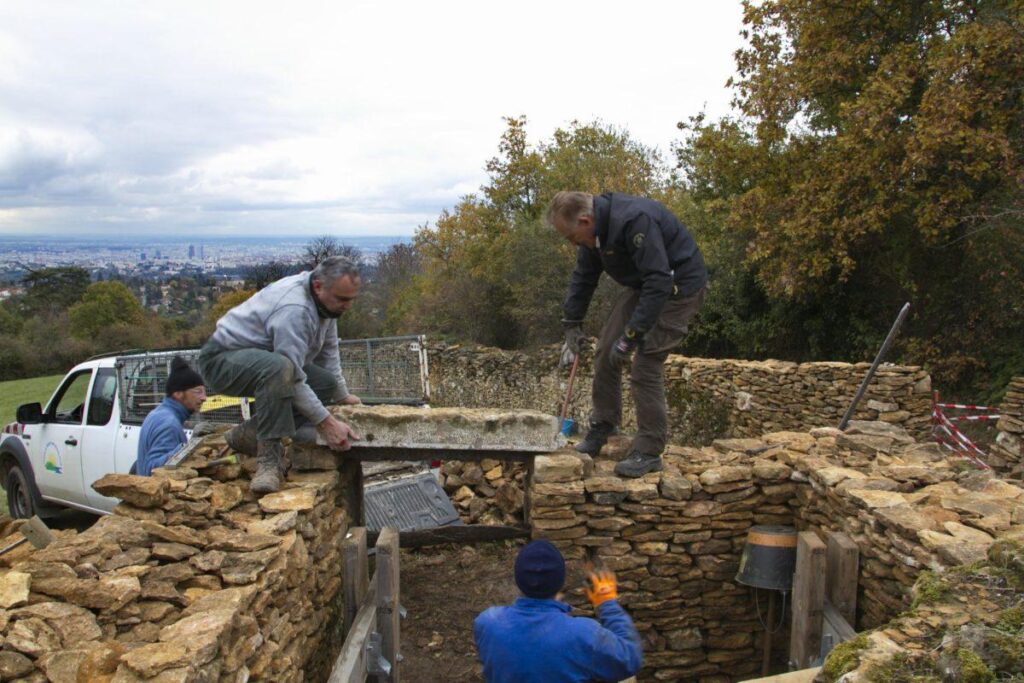 La pose des linteaux en novembre 2016